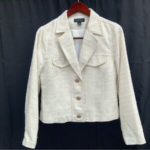 Halogen Tweed Cream Blazer